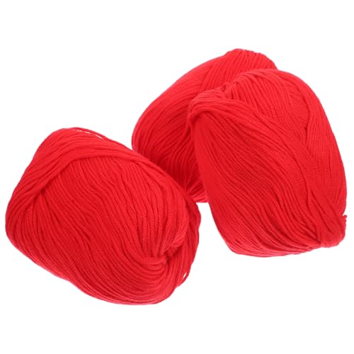 CLISPEED 3 Rollen Milchbaumwolle Strickgarn Rottöne Vielseitiges Langlebiges Häkelgarn für DIY Heimdekoration Kissen Decken Schmuckherstellung Praktische Modische Handarbeitswolle von CLISPEED