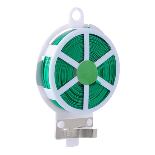 CLISPEED 3 Rollen Praktische Garten Kabelbinder Pflanzendraht mit Kunststoffummantelung Flexibel Wetterfest für Blumen Pflanzen und Kletterpflanzen mit Integriertem Cutter zur von CLISPEED