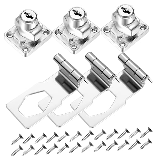 CLISPEED 3 Sätze Heavy Duty Sicherheitsriegel Winkel Schlossschutz Diebstahl Türriegel für Fenster Schränke und Möbel Robust Langlebig Einfach zu Bedienen von CLISPEED