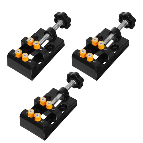 CLISPEED 3 Stück Aluminium Mini Tischschraubstock Verstellbar Robuster Kleiner Schraubstock für Schmuck Schnitzen DIY Werkbankklemme Vielseitig Stabil Langlebig von CLISPEED
