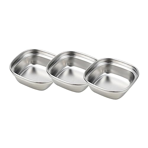 CLISPEED 3 Stück Gewürzgericht Tauchschalen aus Stahl Vorspeisenteller Soßenschalen aus Stahl klein Appetizer Gewürz-Dip-Schalen Dipschale aus Edelstahl Gewürzplatte Silver Wiederverwendbar CLISPEED 3 Stück Gewürzgericht Tauchschalen aus Stahl Vorspeisenteller Soßenschalen aus Stahl klein Appetizer Gewürz-Dip-Schalen Dipschale aus Edelstahl Gewürzplatte Silver Wiederverwendbar von CLISPEED
