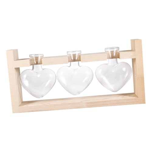 CLISPEED 3 Stück Herzförmige Glasvase im Holzrahmen Hydroponischer Pflanzgefäß für Grüne Pflanzen und Blumen Dekoratives Terrarium für Wohnzimmer Büro und Tischdeko Hitzebeständig und CLISPEED 3 Stück Herzförmige Glasvase im Holzrahmen Hydroponischer Pflanzgefäß für Grüne Pflanzen und Blumen Dekoratives Terrarium für Wohnzimmer Büro und Tischdeko Hitzebeständig und von CLISPEED
