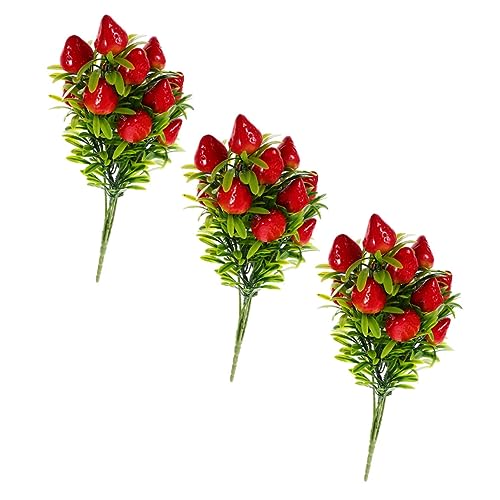 CLISPEED 3 Stück Künstlicher Erdbeerstrauß Realistisch Gefälschte Früchte Zweige Langlebig Pflegeleicht für Zuhause Tischdekoration Vase Garten Hochzeit Fotorequisit CLISPEED 3 Stück Künstlicher Erdbeerstrauß Realistisch Gefälschte Früchte Zweige Langlebig Pflegeleicht für Zuhause Tischdekoration Vase Garten Hochzeit Fotorequisit von CLISPEED