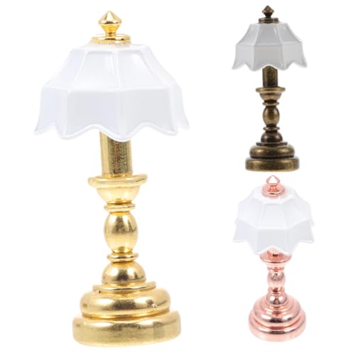 CLISPEED 3 Stück Mini-Schreibtischlampenmodell Warmes Licht Miniaturen Mini-Hauslampe Miniatur-Hausbeleuchtung Mini zartes Nachttischlicht Mini-Light-Modell Desktop -Lampe Metall von CLISPEED