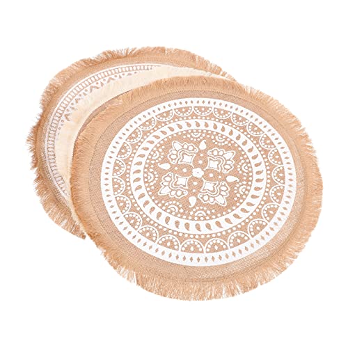 CLISPEED 3stücke Runde Tischsets Mandala Tassenmatten Esszimmer Tischsets Macrame Platzsets Kratzfest Für Esstisch Dekoration von CLISPEED