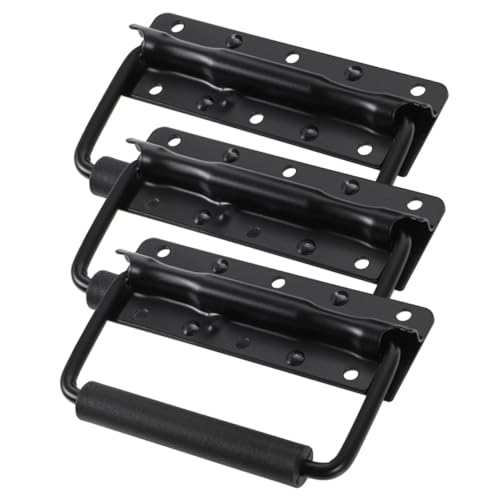 CLISPEED 3 Stück Teiliges Metallgriffe für Werkzeugkoffer Robuste Federklappgriffe Ergonomisch Langlebig Einfach zu Montieren für Kisten Schränke und Boxen von CLISPEED