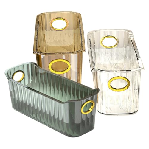 CLISPEED 3 Stück Transparenter Teilig Makeup Organizer Schmaler Kosmetik Aufbewahrungsbox aus Langlebigem Pet Praktischer Lippenstift und Schminktisch Organizer für Bad und Schlafzimmer von CLISPEED