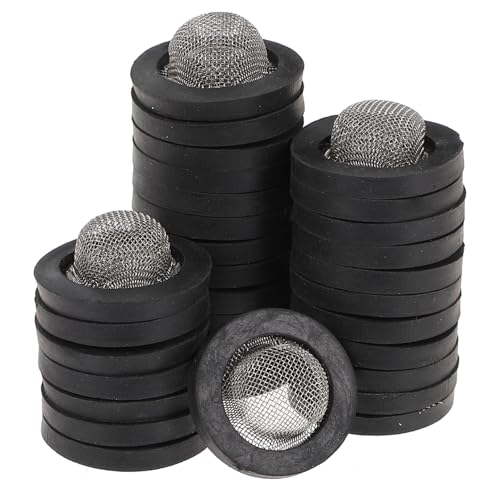 CLISPEED 30 Stück Teiliges Schlauchanschluss mit Edelstahl Drahtgeflecht Sieb und Verstärkter Gummidichtung Wasserdichte Dichtungsringe für Waschmaschinen Reparatur Langlebige O Ring von CLISPEED