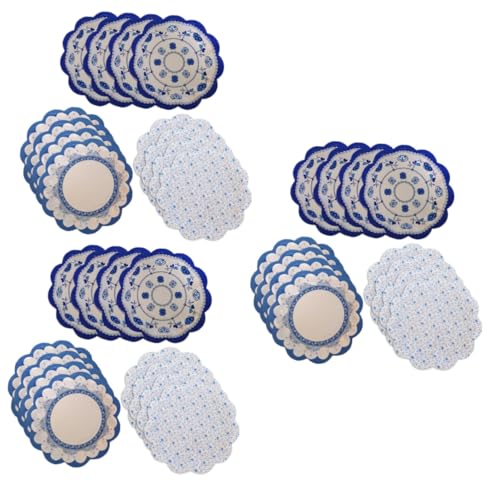 CLISPEED 36 Stk Einwegplatten Blaue Und Weiße Pappteller Weiße Servierplatten Party-servierplatten Cupcake-pfannen Weiße Einweg-speiseteller Blaues Und Weißes Porzellan China Bankett von CLISPEED