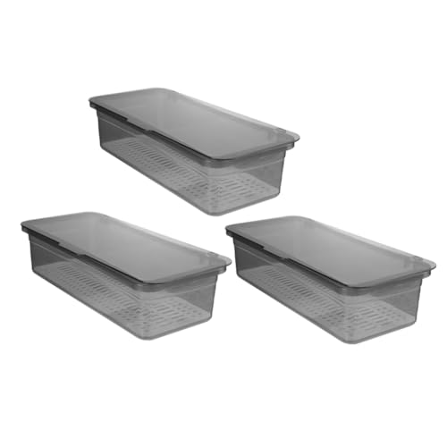 CLISPEED 3Stücke Besteck Organizer mit Deckel Kunststoff Utensilienbehälter für Essstäbchen für Arbeitsplatte Große Kapazität zur Aufbewahrung und Trocknung von CLISPEED