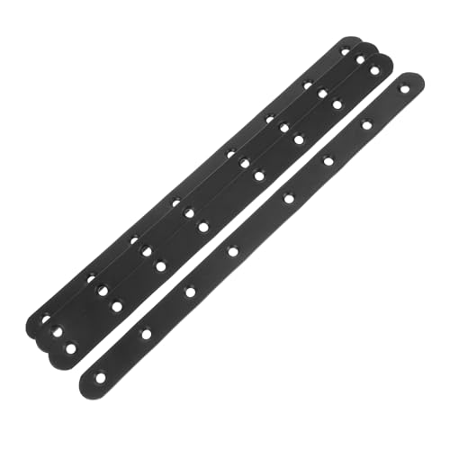 CLISPEED 4 STK Patchpanel-Halter Gerade Mit Flacher Platte Flache Gerade Strebenhalterungsplatte Schwere Gerade Halterung Feste Verbindungsplatte Aus Metall Rostfreier Stahl Black von CLISPEED
