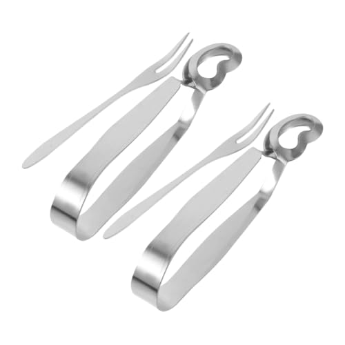 CLISPEED 4 STÜCKE Edelstahl Escargot Schneckenzangen und Gabeln Set Langlebig Spülmaschinenfest Besteck für Meeresfrüchte Servieren und Restaurantgebrauch CLISPEED 4 STÜCKE Edelstahl Escargot Schneckenzangen und Gabeln Set Langlebig Spülmaschinenfest Besteck für Meeresfrüchte Servieren und Restaurantgebrauch von CLISPEED