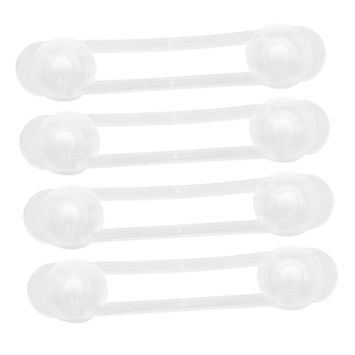 CLISPEED 4 STÜCKE Teiliges Schrankschloss Verstellbar Biegsam Transparente Kindersicherung mit Antiklemmfunktion für Schubladen Kühlschrank Türen Schutz Zuhause von CLISPEED