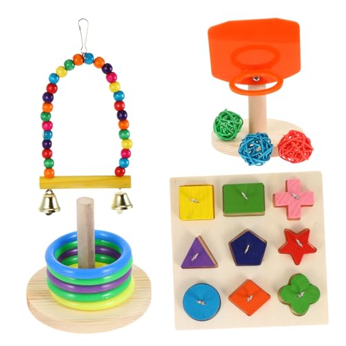 CLISPEED 4 Sätze Teiliges Papageien Trainingsspielzeug Set aus Buntem Holz Intelligenz und Kauspielzeug für Wellensittiche und Sittiche Fördert Vogelbeschäftigung und Zufällige Farbe CLISPEED 4 Sätze Teiliges Papageien Trainingsspielzeug Set aus Buntem Holz Intelligenz und Kauspielzeug für Wellensittiche und Sittiche Fördert Vogelbeschäftigung und Zufällige Farbe von CLISPEED