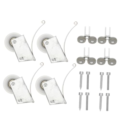 CLISPEED 4 Sätze Teiliges Schiebetür Schranktürrollen Laufschiene für Kleiderschrank Leise und Verschleißfest Geräuscharm mit Starker Tragkraft für Schiebetüren Fenster und Möbel CLISPEED 4 Sätze Teiliges Schiebetür Schranktürrollen Laufschiene für Kleiderschrank Leise und Verschleißfest Geräuscharm mit Starker Tragkraft für Schiebetüren Fenster und Möbel von CLISPEED