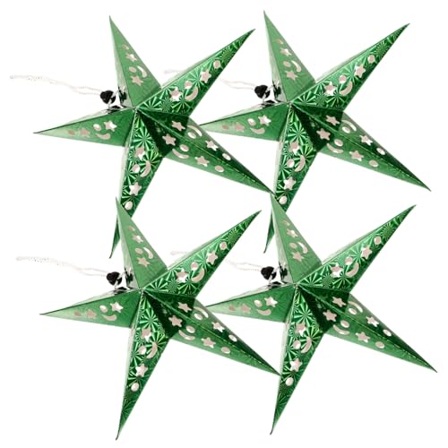 CLISPEED 4 Sätze Weihnachtsdeko Papier Fünfzackiger Stern Hängelampen mit Mini LED Batteriebetrieb für Festliche und Innenbereich Grün Gelb Einzigartige Xmas Beleuchtung CLISPEED 4 Sätze Weihnachtsdeko Papier Fünfzackiger Stern Hängelampen mit Mini LED Batteriebetrieb für Festliche und Innenbereich Grün Gelb Einzigartige Xmas Beleuchtung von CLISPEED