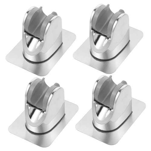 CLISPEED 4 Stück Aluminium Duschkopfhalter ohne Bohren Selbstklebende Brausekopfhalterung Einfache Montage Kompatibel mit Meisten Duschköpfen Stabiler Duschhalter für Zufällige Farbe von CLISPEED