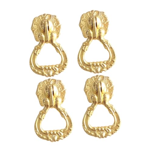 CLISPEED 4 Stück Antike Zinklegierung Griffe Vintage Schubladengriffe Küchenschrankgriffe Möbelgriffe Kompatibel für Kommode Kleiderschrank Türen Elegant und Langlebig von CLISPEED