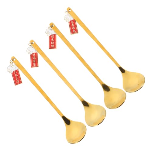 CLISPEED 4 Stück Edelstahl Kaffeelöffel mit Gebogenem Design Kleine Dessert Rührlöffel Langlebig und Sicher für Kaffee Bar und Geschenke zum Jahr Des Hasen CLISPEED 4 Stück Edelstahl Kaffeelöffel mit Gebogenem Design Kleine Dessert Rührlöffel Langlebig und Sicher für Kaffee Bar und Geschenke zum Jahr Des Hasen von CLISPEED