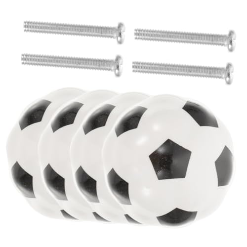 CLISPEED 4 Stück Fußball Keramik Möbelknöpfe Schubladenknäufe Vintage Stil Delikate Griffe für Schränke Schuhschränke Kleiderschränke und Kommoden Einfache Montage und Dekorativ von CLISPEED
