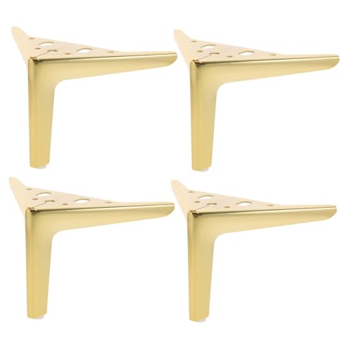 CLISPEED 4 Stück Goldfarbene Metall Möbelfüße Stabiles Teiliges Dreieckiges Design für Sofa Schrank Nachttisch rutschfest Langlebig und Elegante Möbelbeine für Wohnbereich von CLISPEED