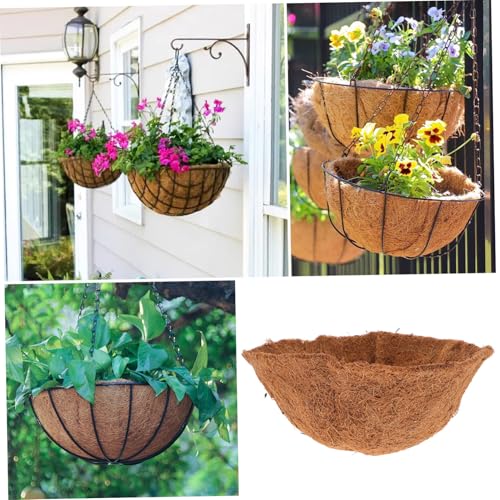 CLISPEED 4 Stück Halbrunde Kokosfaser Einlagen für Hängekörbe Natürliche Robuste Pflanzeinsätze mit Guter Abriebfestigkeit und Wasserabweisung für Blumenampeln Balkon Garten CLISPEED 4 Stück Halbrunde Kokosfaser Einlagen für Hängekörbe Natürliche Robuste Pflanzeinsätze mit Guter Abriebfestigkeit und Wasserabweisung für Blumenampeln Balkon Garten von CLISPEED