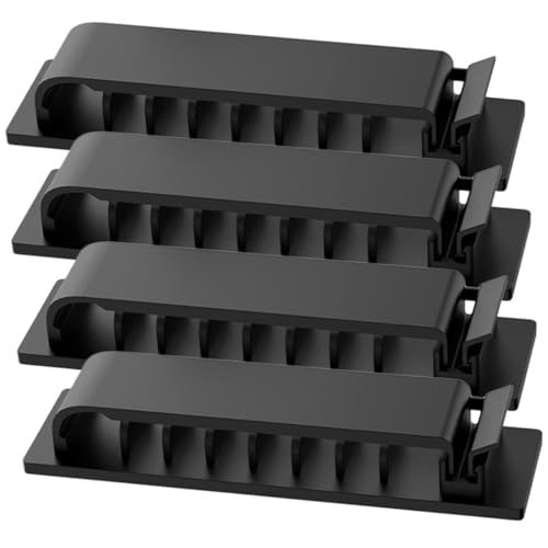 CLISPEED 4 Stück Kabel Organizer Teilig Selbstklebend Kabelhalter für Schreibtisch Kabelmanagement ohne Bohren für Büro Schlafzimmer und Zuhause CLISPEED 4 Stück Kabel Organizer Teilig Selbstklebend Kabelhalter für Schreibtisch Kabelmanagement ohne Bohren für Büro Schlafzimmer und Zuhause von CLISPEED