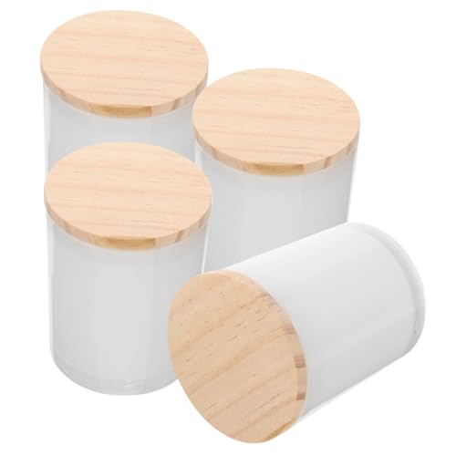 CLISPEED 4 Stück Kerzengläser mit Holzdeckeln Kleine Votivkerzen Behälter Sichere Dochtabschirmung Vielseitig für DIY Kerzenherstellung Dekorativ für Zuhause und Festlichkeiten CLISPEED 4 Stück Kerzengläser mit Holzdeckeln Kleine Votivkerzen Behälter Sichere Dochtabschirmung Vielseitig für DIY Kerzenherstellung Dekorativ für Zuhause und Festlichkeiten von CLISPEED