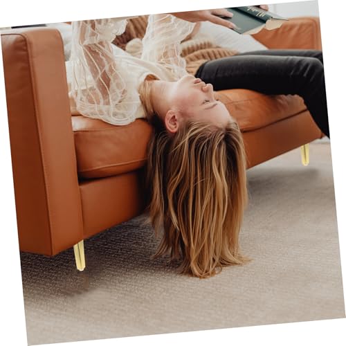 CLISPEED 4 Stück Metall Möbelfüße Dreieck Design Goldene Möbelbeine mit Antirutschpads für Schrank Kommode Sofa Stuhl DIY Ersatz und Stabile Unterstützung von CLISPEED