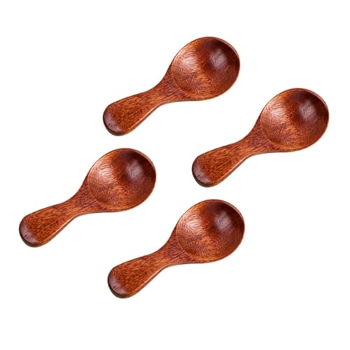 CLISPEED 4 Stück Milchpulver Löffel aus Langlebigem Holz Kleine Teelöffel mit Kurzem Griff Glatte Oberfläche Vielseitig als Rühr und Esslöffel Natürlich Stilvolles Design Leicht zu von CLISPEED