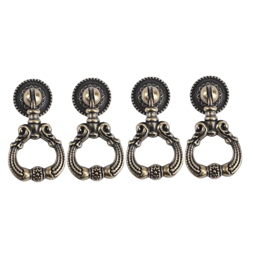 CLISPEED 4 Stück Retro Möbelgriff Vintage Zinklegierung Dekorativer Tür Schubladengriff für Schrank Kommode Küchenschublade Einfach zu Montieren Langlebig und Stilvoll für Zuhause von CLISPEED