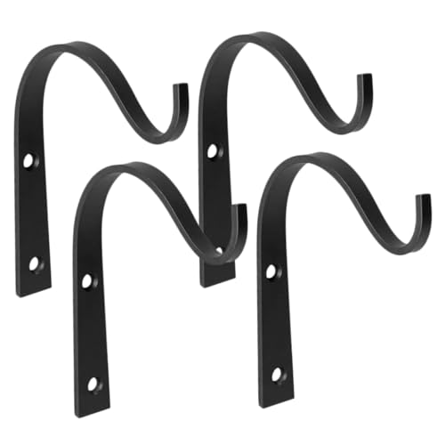 CLISPEED 4 Stück S Förmiger Blumenkorb Wandhaken Rostbeständig Robust für Balkon und Garten Vielseitiger Pflanzenhalter zum Sicheren Aufhängen von Blumentöpfen Laternen und Dekorationen von CLISPEED