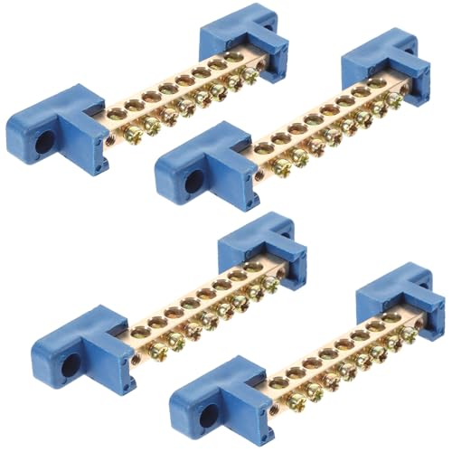 CLISPEED 4 Stück Sammelschiene Verteilerblock 12V, Einreihige Sammelschiene Sammelschienenblock, Sammelschienen-Schraubklemme, Busbar für LKW, Bus, Boot von CLISPEED