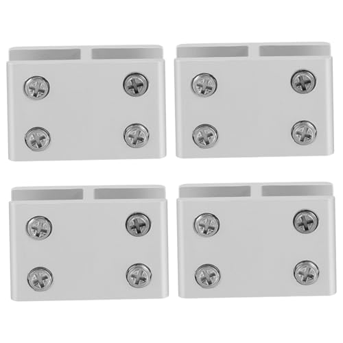 CLISPEED 4 Stück Teiliges Aluminium Glasklemmenset Halter für Dicke Glasplatten Robuste Verstellbare Regalhalterung für Bad Vitrine Weinschrank Gummischutz und Schraube CLISPEED 4 Stück Teiliges Aluminium Glasklemmenset Halter für Dicke Glasplatten Robuste Verstellbare Regalhalterung für Bad Vitrine Weinschrank Gummischutz und Schraube von CLISPEED