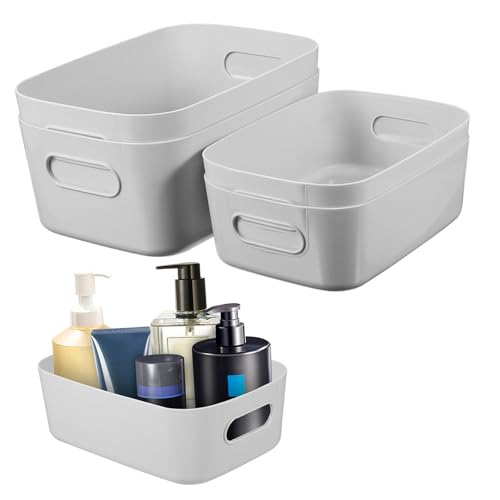 CLISPEED 4 Stück Teiliges Aufbewahrungsbox Mittlere und Kleine Vielseitiger Tisch Organizer mit Tragegriffen für Badezimmer Küche und Büro Langlebig Leicht zu Reinigen und Modern Gestaltet von CLISPEED