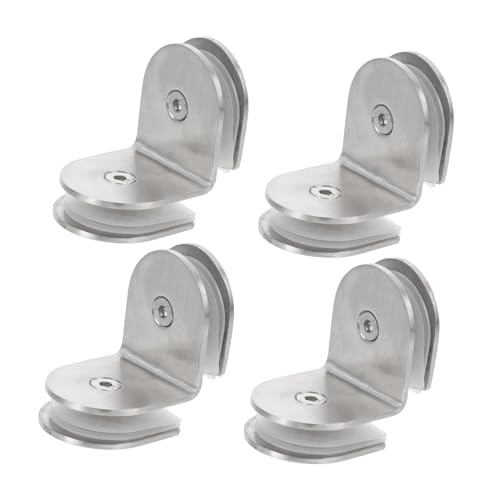 CLISPEED 4 Stück Teiliges Edelstahl Doppelseitige Glasklemme Glasclip für Badezimmer Glasregal Halterung Rostfrei und Feuchtigkeitsbeständig CLISPEED 4 Stück Teiliges Edelstahl Doppelseitige Glasklemme Glasclip für Badezimmer Glasregal Halterung Rostfrei und Feuchtigkeitsbeständig von CLISPEED