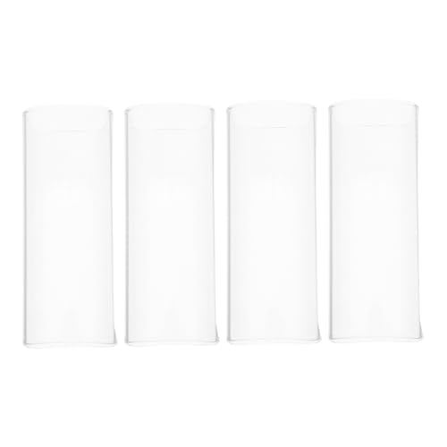 CLISPEED 4 Stück Teiliges Glas Zylinder Kerzenschutzhülle Hitzebeständig Transparent Windgeschützt Minimalistisches Design als Hochzeitstisch Deko Einfach zu Reinigen Vielseitig Einsetzbar von CLISPEED