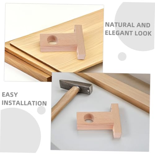 CLISPEED 4 Stück Teiliges Holz Gardinenstangenhalter T förmige Gardinenhalterung Robustes Holz Langlebig Vielseitig Einsetzbar für Gardinenstangen Kleiderstangen Duschstangen Einfache von CLISPEED