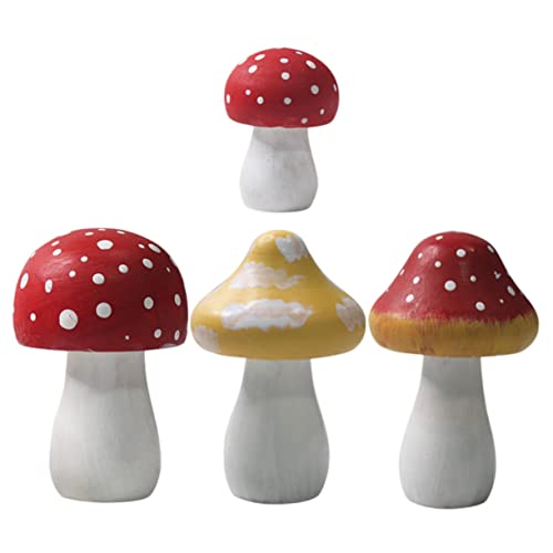 CLISPEED 4 Stück Teiliges Holzpilz Handbemalt Langlebig Mini Gartenfigur für Zimmer Topfpflanzen Feengarten Dekorative Mikrolandschaft Ornamente CLISPEED 4 Stück Teiliges Holzpilz Handbemalt Langlebig Mini Gartenfigur für Zimmer Topfpflanzen Feengarten Dekorative Mikrolandschaft Ornamente von CLISPEED