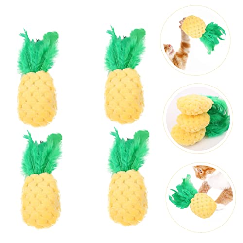 CLISPEED 4 Stück Teiliges Katzenminze Plüschige Ananasform Langlebig und Sicher Interaktives Kauspielzeug zur Zahnreinigung Fördert Bewegung und Spielspaß für Gesunde Katzen CLISPEED 4 Stück Teiliges Katzenminze Plüschige Ananasform Langlebig und Sicher Interaktives Kauspielzeug zur Zahnreinigung Fördert Bewegung und Spielspaß für Gesunde Katzen von CLISPEED