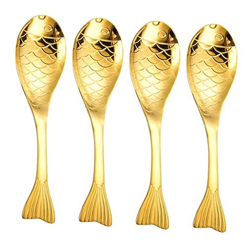 CLISPEED 4 Stück Teiliges Kinderbesteck Fischform Löffel aus Metall Multifunktionale Dessert und Reislöffel Spülmaschinenfest Komfortabler Griff Geeignet für Familie und Gastriebetrieb CLISPEED 4 Stück Teiliges Kinderbesteck Fischform Löffel aus Metall Multifunktionale Dessert und Reislöffel Spülmaschinenfest Komfortabler Griff Geeignet für Familie und Gastriebetrieb von CLISPEED