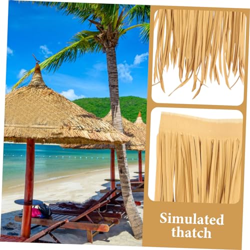 CLISPEED 4 Stück Teiliges Künstliches Strohdach Feuerfestes Wetterbeständiges Simulations reetdach in Strohfarbe für Garten Terrassendeko Vielseitig für DIY Landschaftsgestaltung Geeignet von CLISPEED