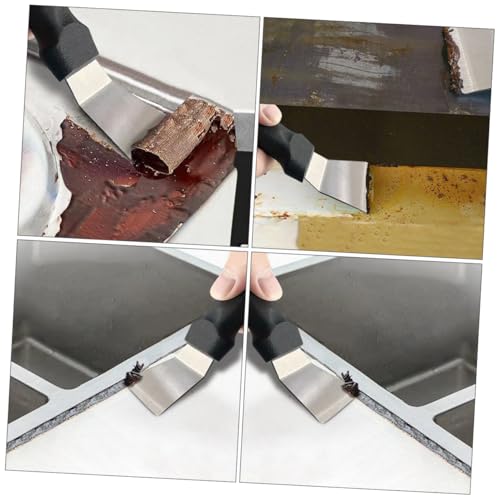 CLISPEED 4 Stück Teiliges Reinigungs schaber Edelstahl Rutschfester Griff Vielseitig Einsetzbar für Glas Fliesen Bodenfugen und Sowie Kleberesteentfernung Langlebig und Kompakt für von CLISPEED