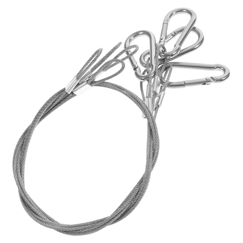 CLISPEED 4 Stück Teiliges Sicherheits Stahlkabel mit Karabiner Lang aus Edelstahl und Kohlenstoffstahl Flexibles Robustes Kabelschloss für Gepäck, Veranstaltungen und Pflanzenbeleuchtung von CLISPEED