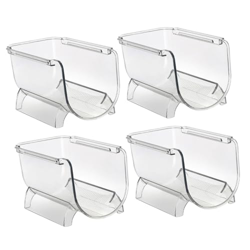 CLISPEED 4 Stück Teiliges Transparentes Weinregal Flaschenhalter für Kühlschrank und Arbeitsplatte Multifunktionaler Flaschenorganizer zur Platzsparenden Aufbewahrung und Präsentation von CLISPEED