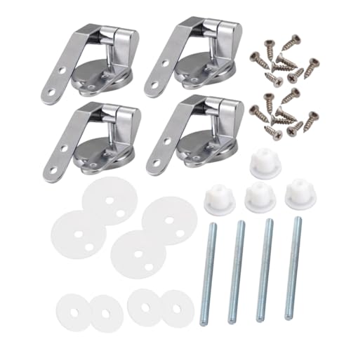 CLISPEED 4 Stück Teiliges Wc-sitz Scharniere aus Zinklegierung Stabile Ersatzteile für Toilettendeckel Einfache Montage Langlebiger Toilette Sitzbefestigungssatz Kompatibel mit von CLISPEED