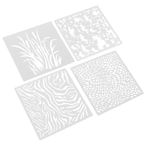 CLISPEED 4 Stück Teiliges Wiederverwendbare Malerschablonen für DIY Kunsthandwerk Wandschablonen mit Vielfältigen Mustern für Wände und Mehr für Scrapbooking und Kreative Projekte von CLISPEED