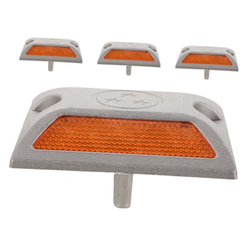 CLISPEED 4 Stück Verkehrssicherheit Reflektierende Spikes LED Schild Reflektoren Reflektierendes Schild Stroboskoplicht Langsam Fahrendes Fahrzeug Aufkleber Solar LED Warnleuchten von CLISPEED