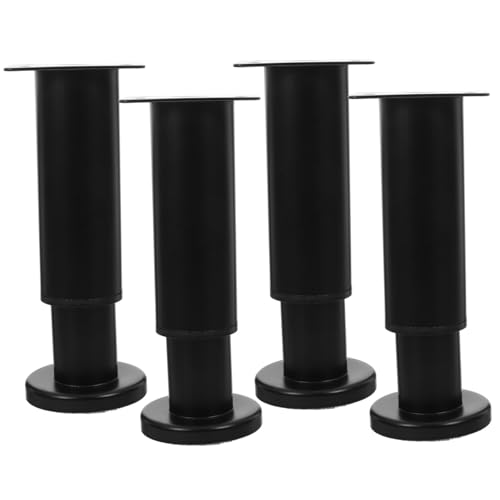 CLISPEED 4 Stück Verstellbare Möbelbeine Schwarze Runde Schrank Sofafüße mit Großer Auflagefläche wasserdichte Stabile Möbelstützfüße für Kommoden Tische und Stühle von CLISPEED