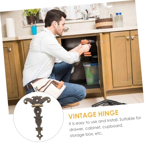 CLISPEED 4 Stück Vintage Scharniere aus Rostfreiem Zinklegierungsscharnier mit Glatter Oberfläche Langlebig und Praktisch Geeignet für Möbel Schränke Holztüren und Gartentore CLISPEED 4 Stück Vintage Scharniere aus Rostfreiem Zinklegierungsscharnier mit Glatter Oberfläche Langlebig und Praktisch Geeignet für Möbel Schränke Holztüren und Gartentore von CLISPEED